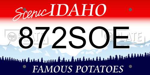 872SOE Idaho License Plate