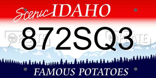 872SQ3 Idaho License Plate