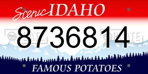8736814 Idaho License Plate