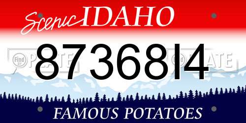 87368I4 Idaho License Plate