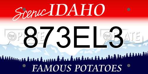873EL3 Idaho License Plate