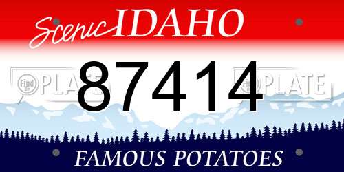 87414 Idaho License Plate