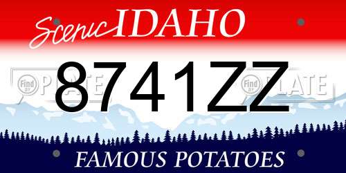 8741ZZ Idaho License Plate