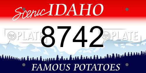 8742 Idaho License Plate