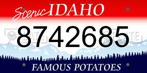 8742685 Idaho License Plate