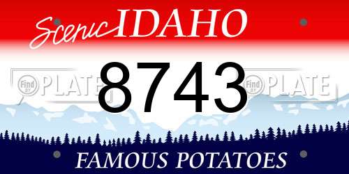 8743 Idaho License Plate