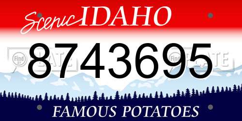8743695 Idaho License Plate