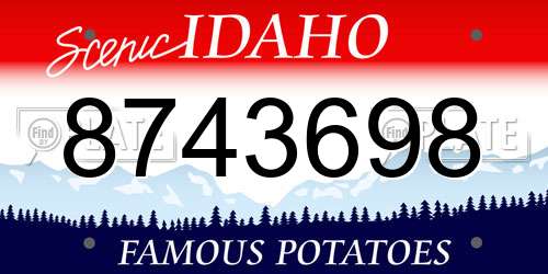 8743698 Idaho License Plate