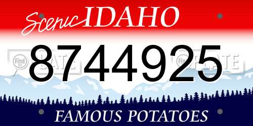 8744925 Idaho License Plate