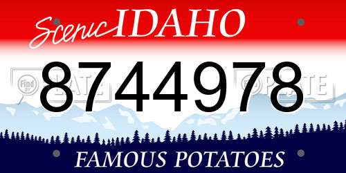 8744978 Idaho License Plate
