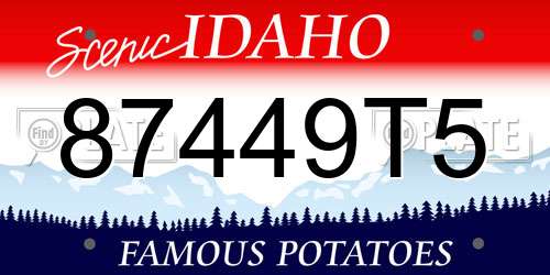 87449T5 Idaho License Plate
