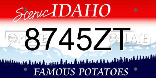 8745ZT Idaho License Plate