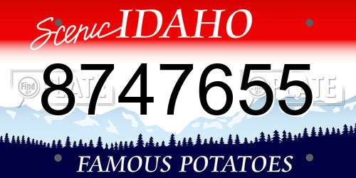 8747655 Idaho License Plate