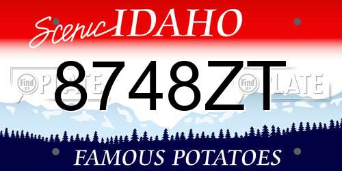 8748ZT Idaho License Plate
