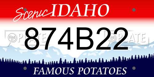 874B22 Idaho License Plate
