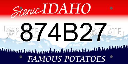874B27 Idaho License Plate
