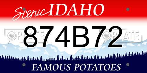 874B72 Idaho License Plate