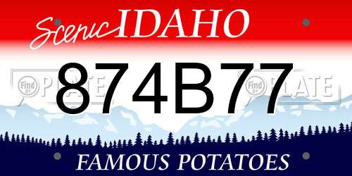 874B77 Idaho License Plate