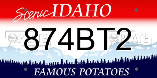 874BT2 Idaho License Plate