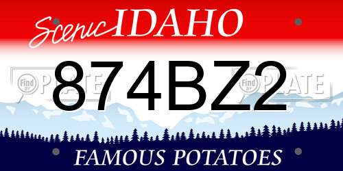 874BZ2 Idaho License Plate