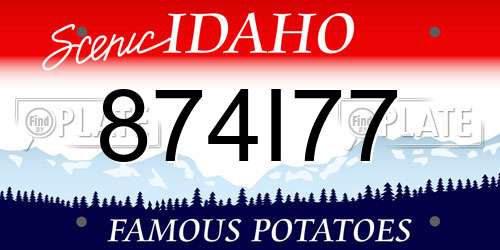874I77 Idaho License Plate