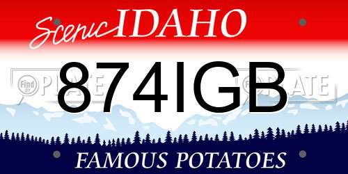 874IGB Idaho License Plate