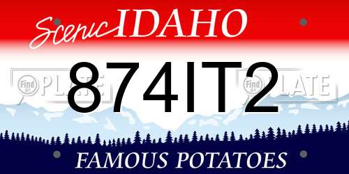 874IT2 Idaho License Plate
