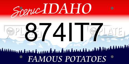 874IT7 Idaho License Plate