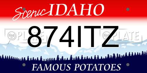 874ITZ Idaho License Plate