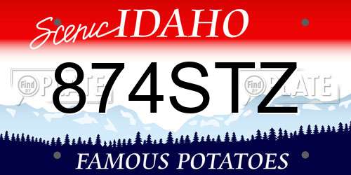874STZ Idaho License Plate