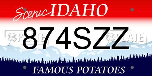 874SZZ Idaho License Plate