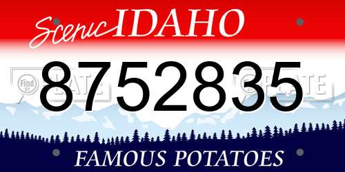 8752835 Idaho License Plate