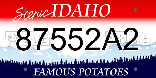 87552A2 Idaho License Plate