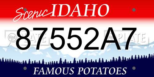 87552A7 Idaho License Plate