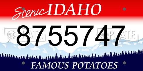 8755747 Idaho License Plate