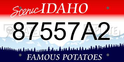 87557A2 Idaho License Plate