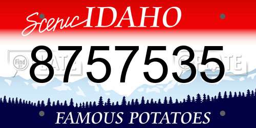 8757535 Idaho License Plate