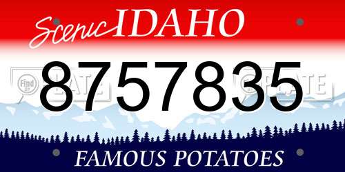 8757835 Idaho License Plate