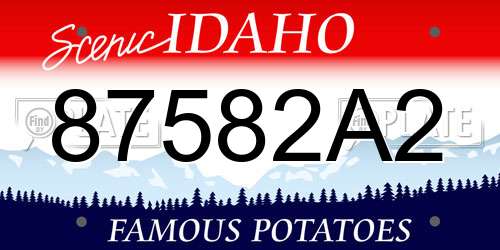 87582A2 Idaho License Plate