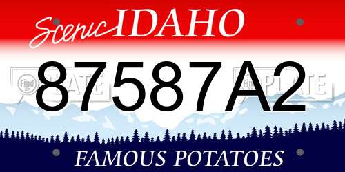 87587A2 Idaho License Plate