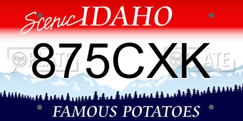 875CXK Idaho License Plate