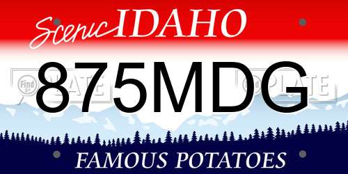 875MDG Idaho License Plate