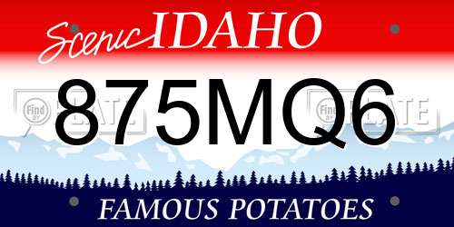 875MQ6 Idaho License Plate