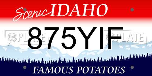 875YIF Idaho License Plate