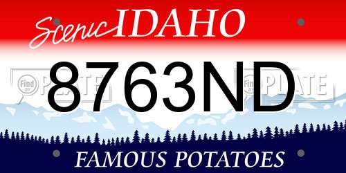 8763ND Idaho License Plate