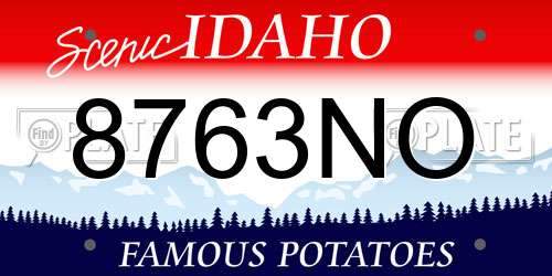 8763NO Idaho License Plate