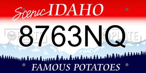 8763NQ Idaho License Plate