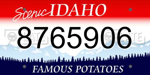 8765906 Idaho License Plate