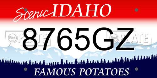 8765GZ Idaho License Plate