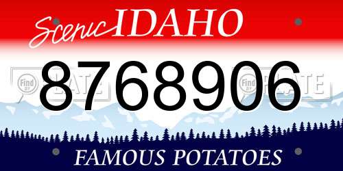 8768906 Idaho License Plate